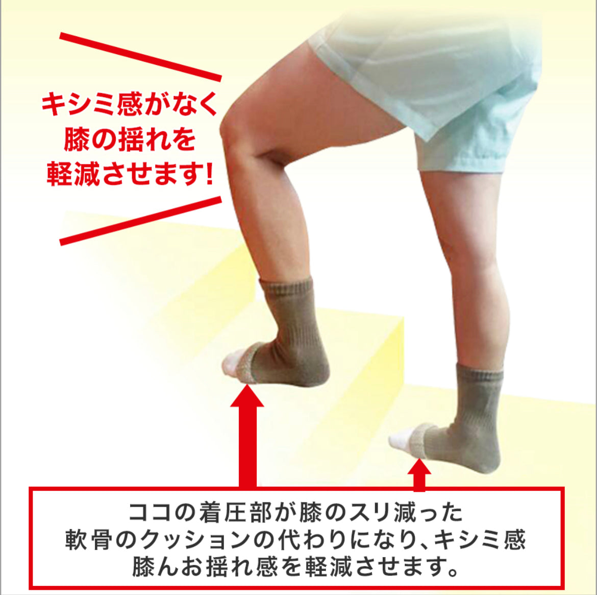 【膝かるソックス】膝サポーターソックス  軽度用